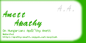 anett apathy business card